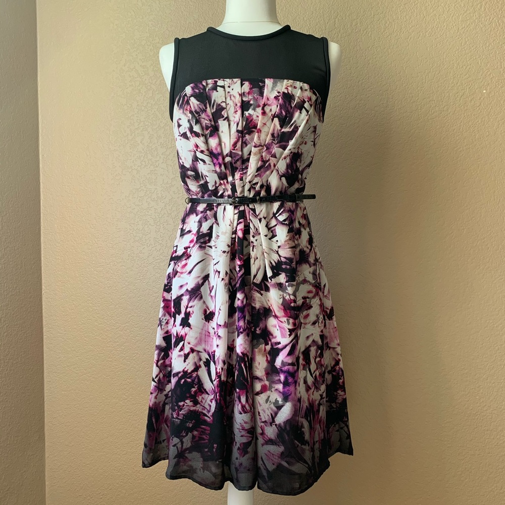 Coast Fashion Dress With Black and Purple Florals